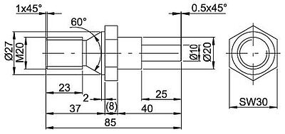 Z WDGWA10M20 Drehgeber Wellenadapter