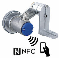 Robustes Längenmesssystem LMSCA32-WDGN mit Drehgeber WDGN36A konfigurierbar über NFC