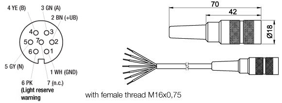 Z KD740 female connector encoder